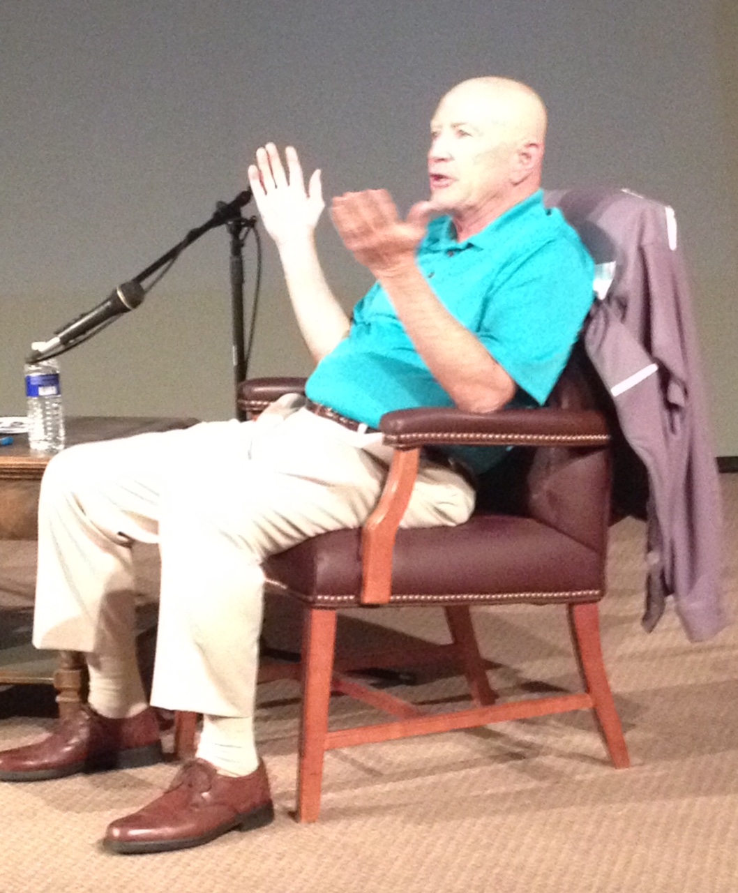 St. Bonaventure Hall of Famer Billy Kalbaugh being interviewed at the Jackson Center in Jamestown.